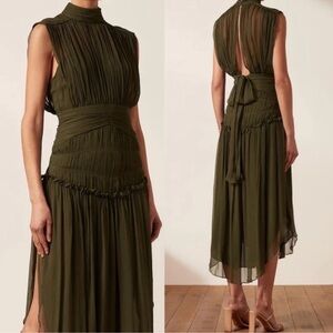 Shona Joy Olive Green Midi Dress